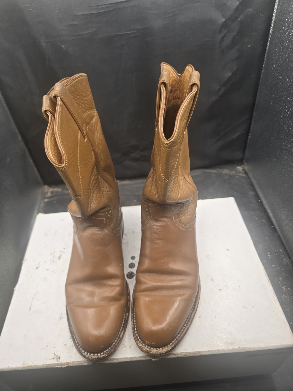 Justin Boots‎ Brown Leather Ankle Cowboy Booties